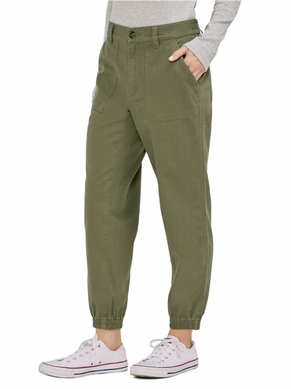 Gap Twill Jogger Pants in Olive Green Size Large Women’s Casual